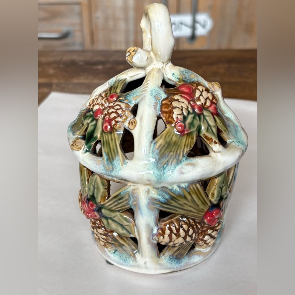 Ceramic lantern/candle holder 5”x7”